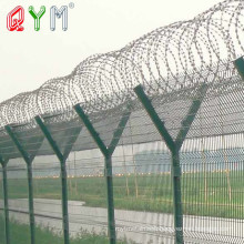 Powder Coating Welded Wire Mesh Airport Fence Top with Concertina Razor Wire